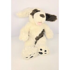 Build A Bear "BAB" Retired Dog Plush White‎ Brown Spots Big Ears Stuffed Pup 16"